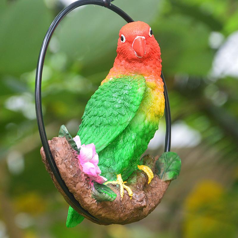 Parrot Series Wall-mounted Resin Bird Figurines - Hanging Ornaments Scene Miniatures