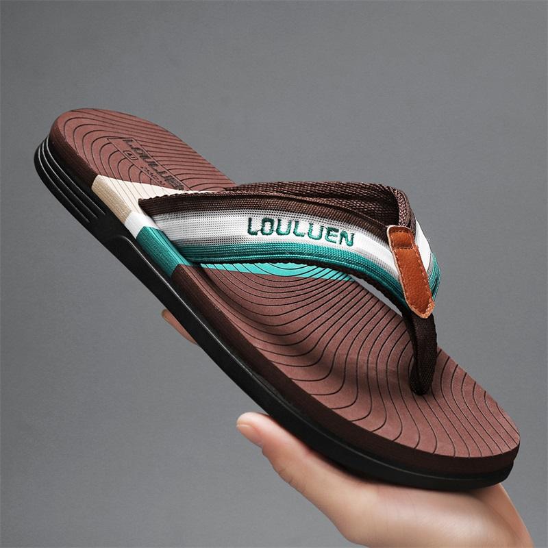 2024 Summer Brand Fashion Flip Flop Men High Quality Non-Slip Outdoor Beach Flip Flops Men Flat Casual Slippers Men