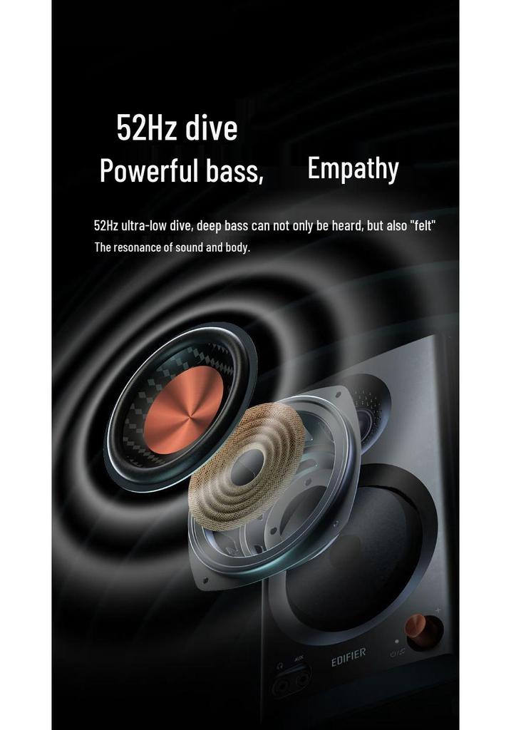 Edifier MR3BT Gold Label Bluetooth V5.4 Desktop Speakers, Adjustable High/Low Bass