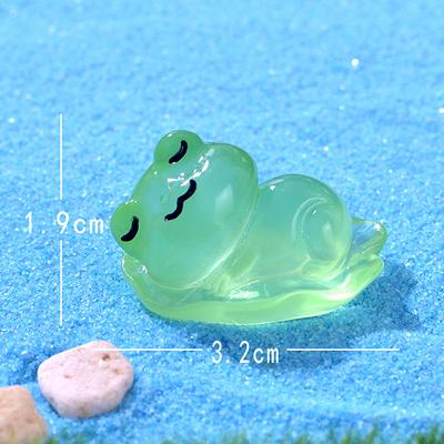 Figurine Luminous Miniature Funny Frog Animals Micro Landscape Ornaments For Fish Tank Car Decorations Home Desk Decor