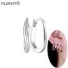 925 Sterling Silver Needle Luxury 18K Gold-color Hoop Earrings for Women Fashion Zircon Earrings Wedding Fine Jewelry Wholesale