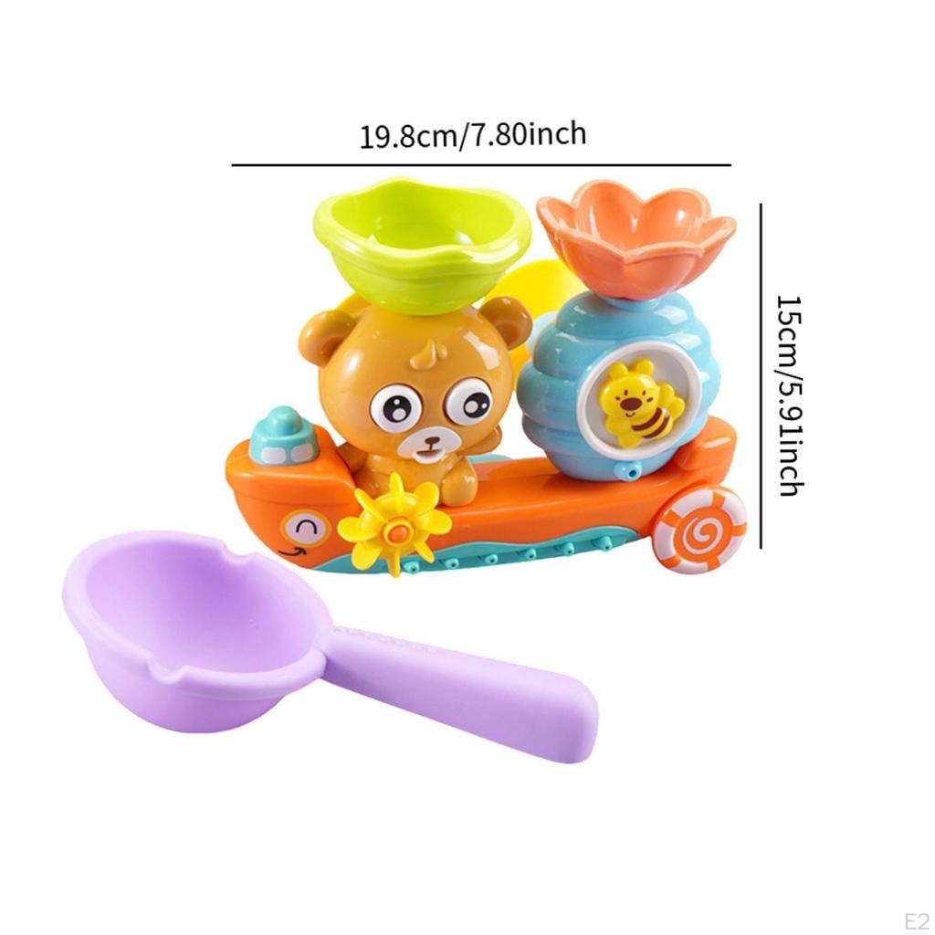Baby Bath Toy Wall Bathroom Cute Water Wheel Bathtub for Kids Boys Girls