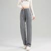 New Winter High-Waist Fleece-Lined Embroidered Pants - Women's Loose-Fit Warm Sweatpants