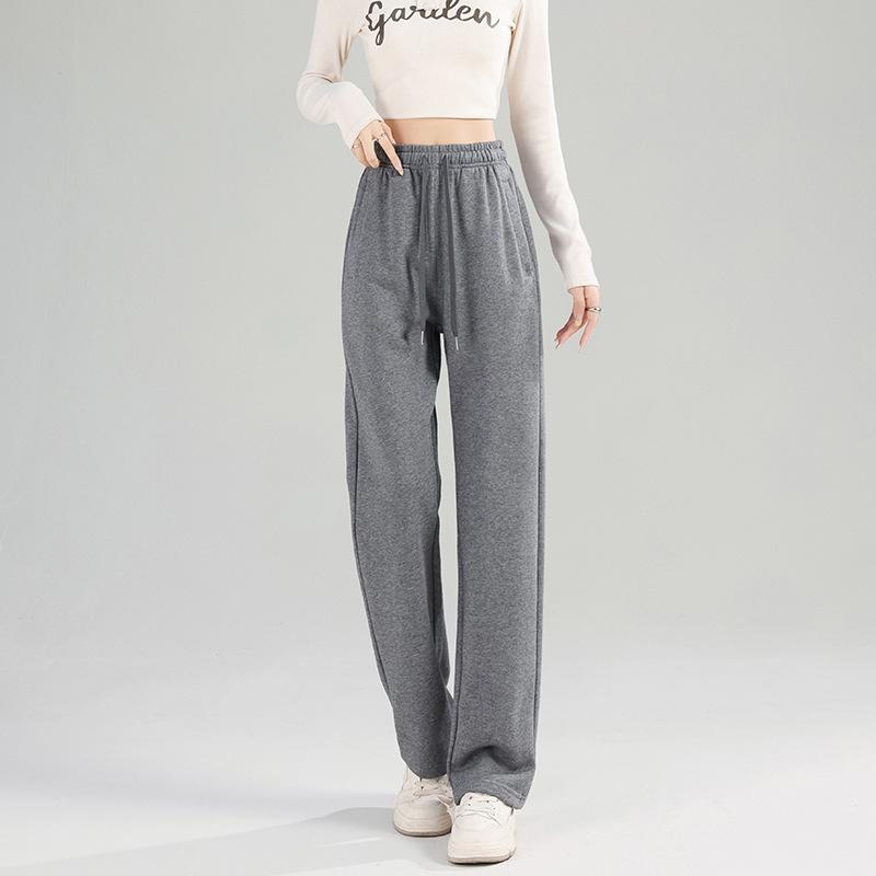 New Winter High-Waist Fleece-Lined Embroidered Pants - Women's Loose-Fit Warm Sweatpants