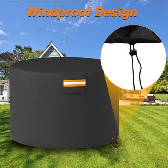 Round Gas Fire Pit 420D Cover for All Weather Outdoor Storage 38" Dia × 24"H us