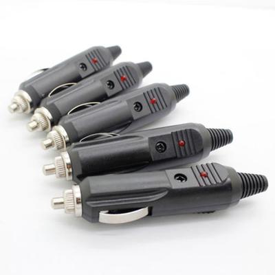 5Pcs/Set 12V Male Car Cigarette Lighter Socket Plug Connector + Fuse Red LED Set