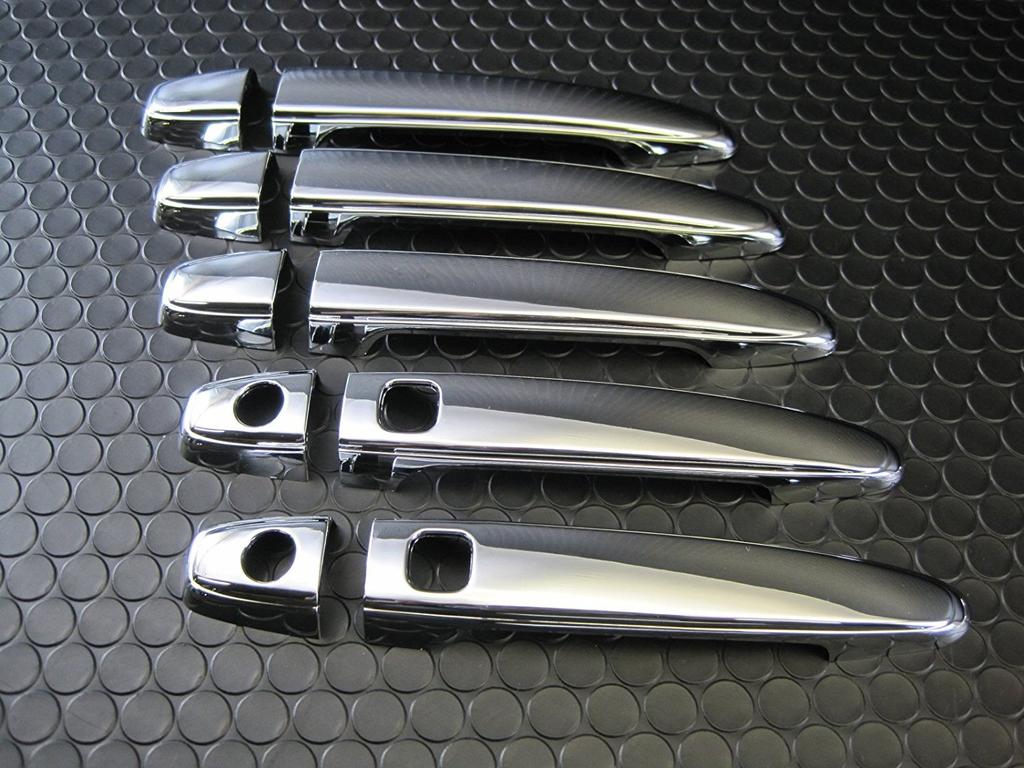 BRIGHTZ Chrome Outer Door Handle Covers for Toyota Harrier Full Smart Key Part Number 1118 (30 Series) [WISH-NOBU-FS-A3B2C2D3] Coverage, Compatible,