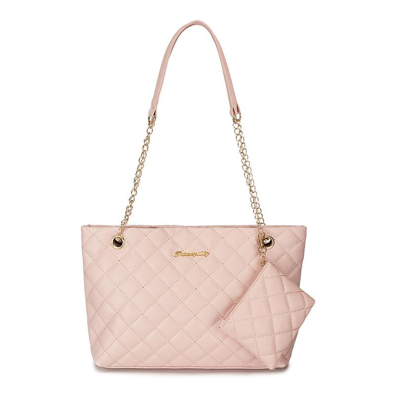 2026 Fashion Simple Letter Decor Chain Shoulder Bag Quilted Mini Wallet Pouch Tote Bag Women's Crossbody Bag