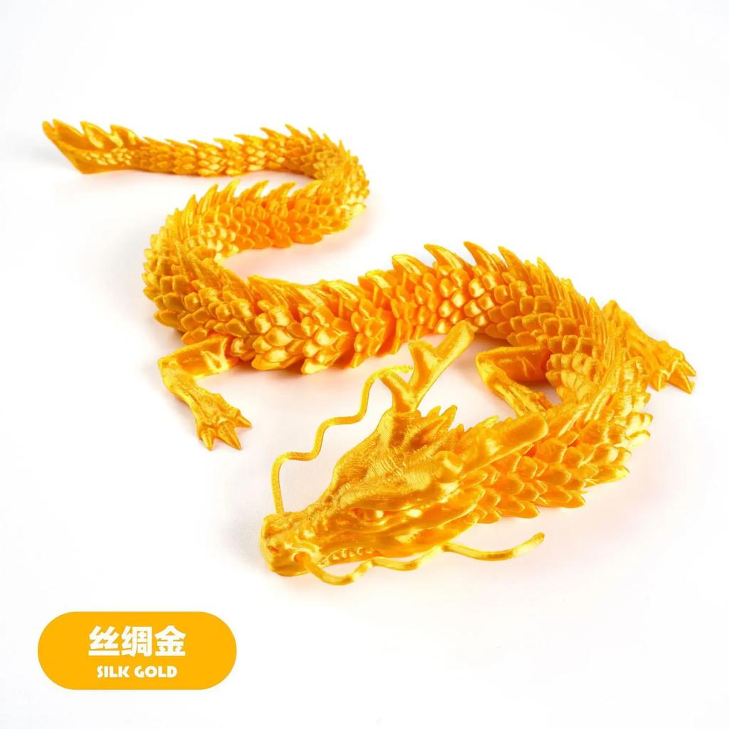 3D Printed Conjoined Dragon 30cm Ornaments, Movable Cartoon, Creative Dragons Plants, rockery, Fish Tanks Landscaping Decoration