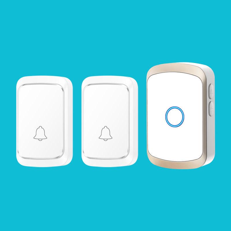 Battery-Powered Wireless Doorbell with One Transmitter & Two Waterproof Receivers, No Plug Required