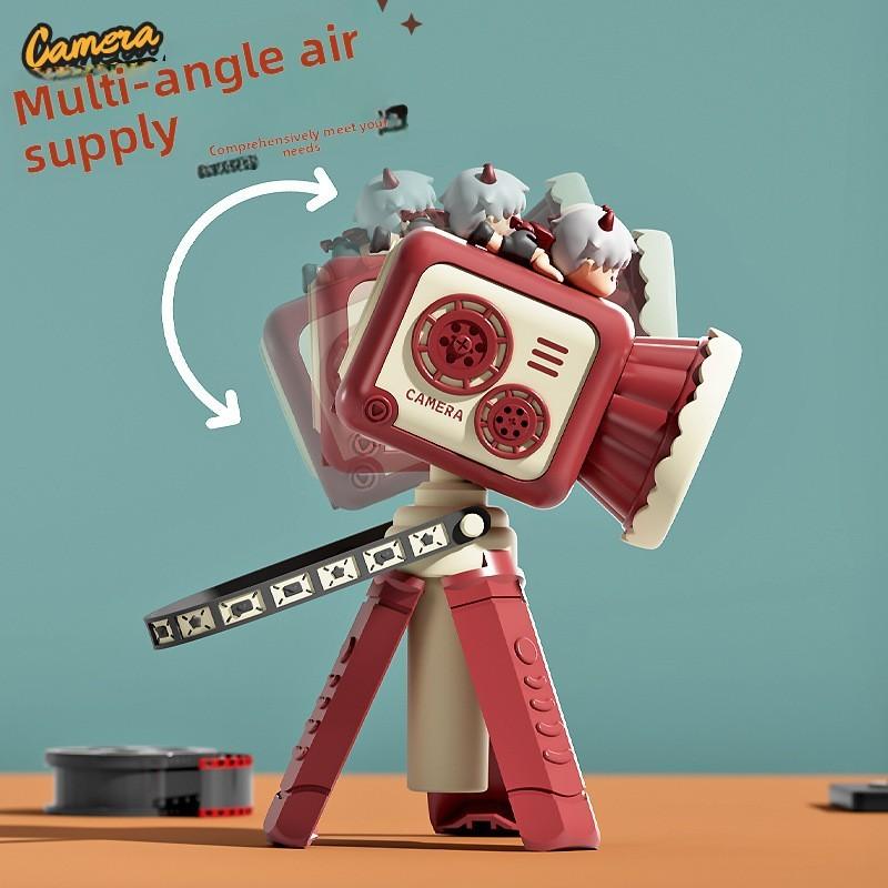 Creative Retro Camera Handheld Fan With Usb Charging For Kids And Students