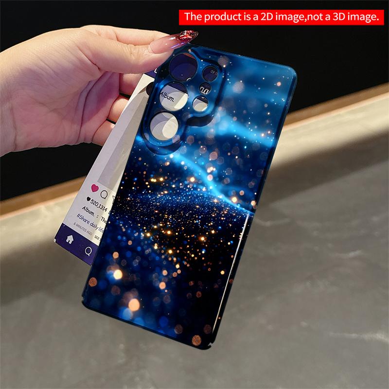 2DFlat Samsung Phone Case Cosmic Sparkle Blue Waves Applicable To Galaxy S22 S23 S24 S25ULTRA S26 A12 A13 A14 A15 A16