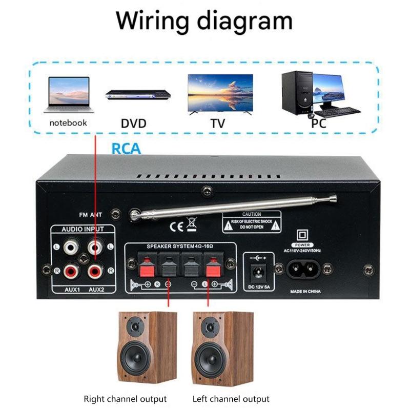 Compactly Stereo Sound Amplifier 60Wx2 Output Supports USB Port And Microphones Input For Karaoke And Music Playbacks