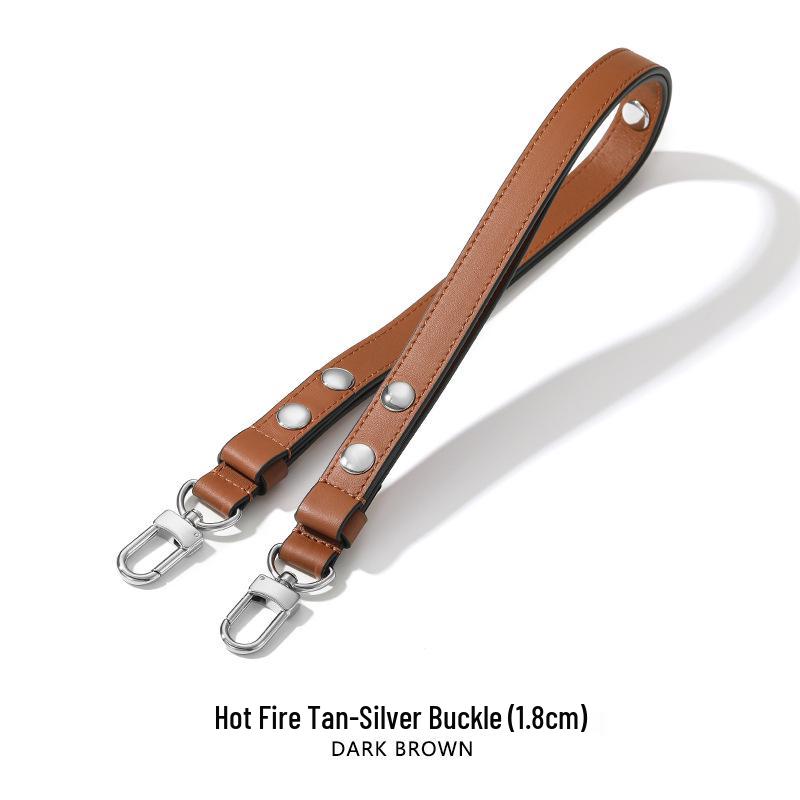 MHS-C-38 Adjustable Three-Speed Brown Women's Underarm Bag with Rivet Shoulder Strap, 26 Wash Bag Transformation.