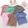 Boys Girls Striped T-Shirts Children's Clothing Casual Short Sleeve O-Neck Cotton Tops Tees Kids Clothes Summer