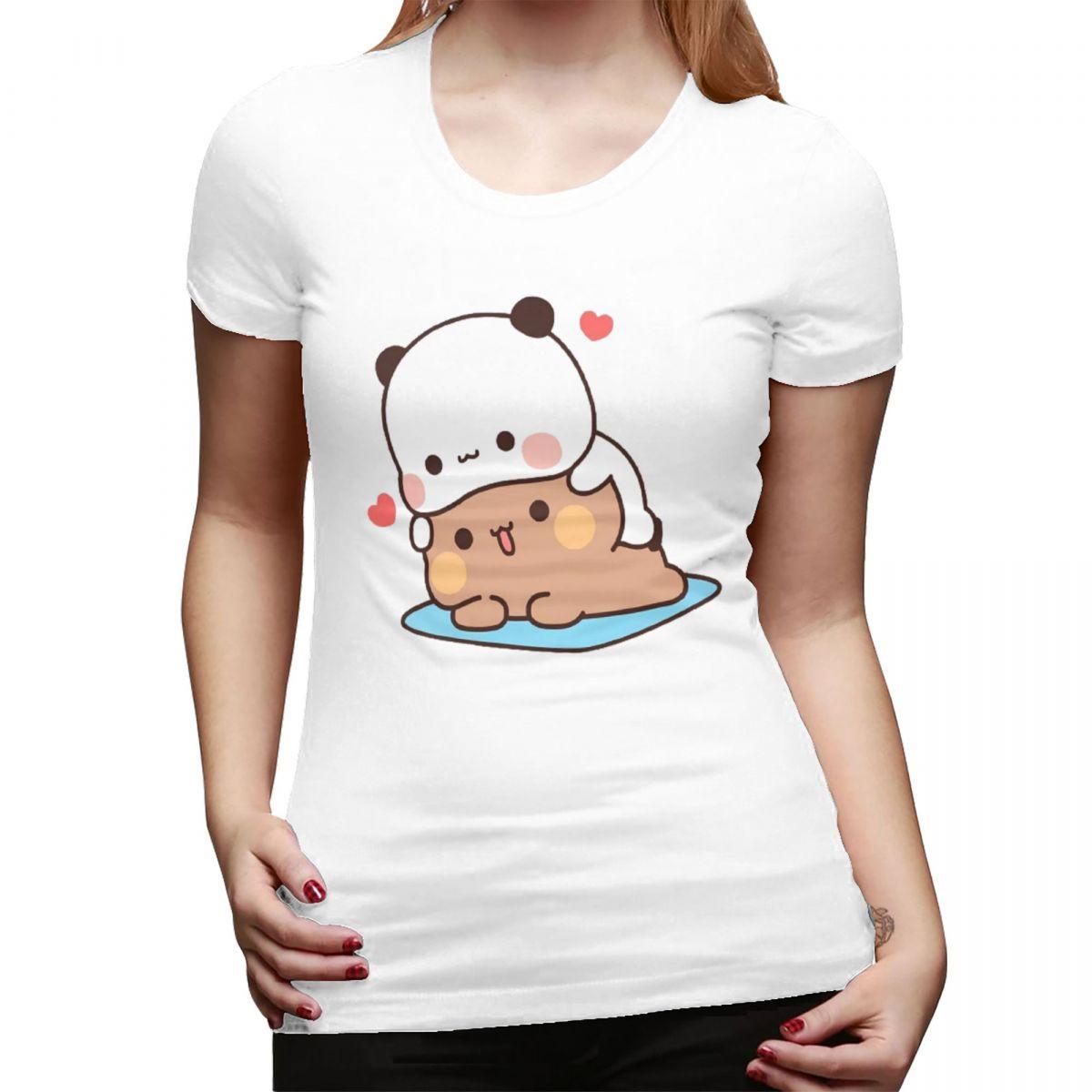 

Bear And Panda Bubu Dudu Balloon TShirt for WOMEN ONeck Streetwear T Shirts WOMENs Tees Short Summer Clothes Tops S