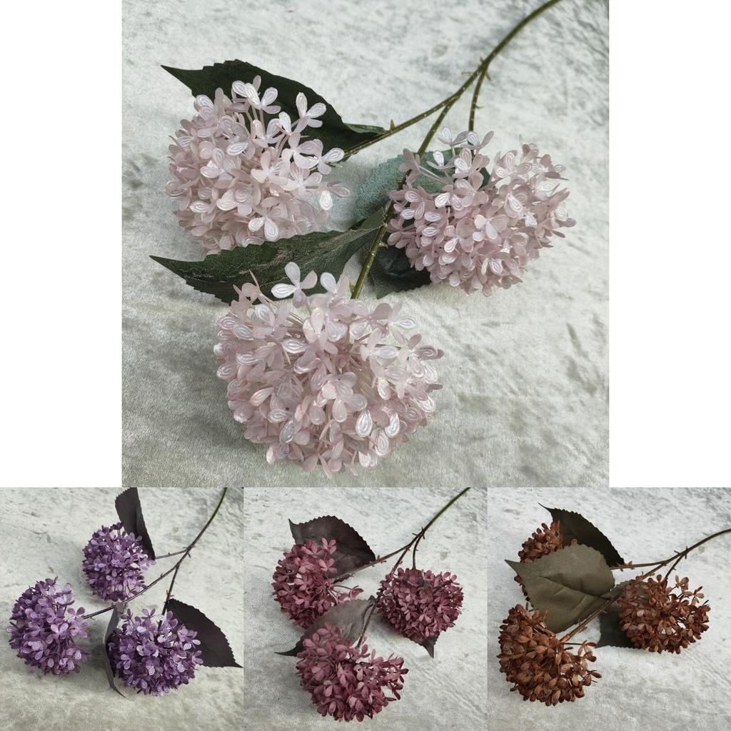 Hydrangea Snowball Artificial Stems Multibranch For Wedding Home Decor Gift