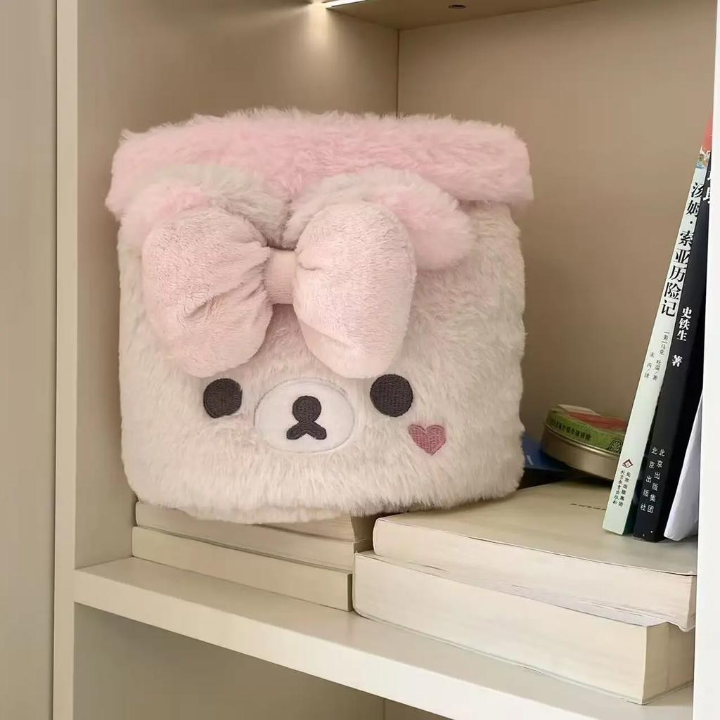 Dorm Room Storage Rilakkuma Hanging Bag Cute Korilakkuma Plush Organizer Soft Kawaii Caddy For Desk Cosmetics Storage Girl