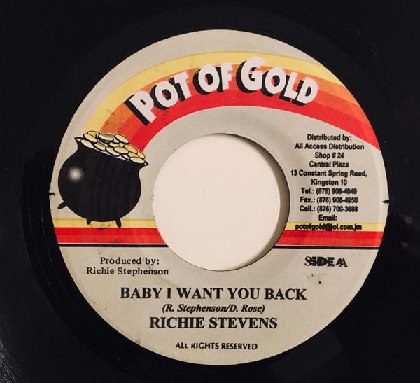 

7-дюймовая пластинка RICHIE STEPHENS - Baby I Want You Back NONE Pot Of Gold Ямайка Регги, Ска и Даб Б/У