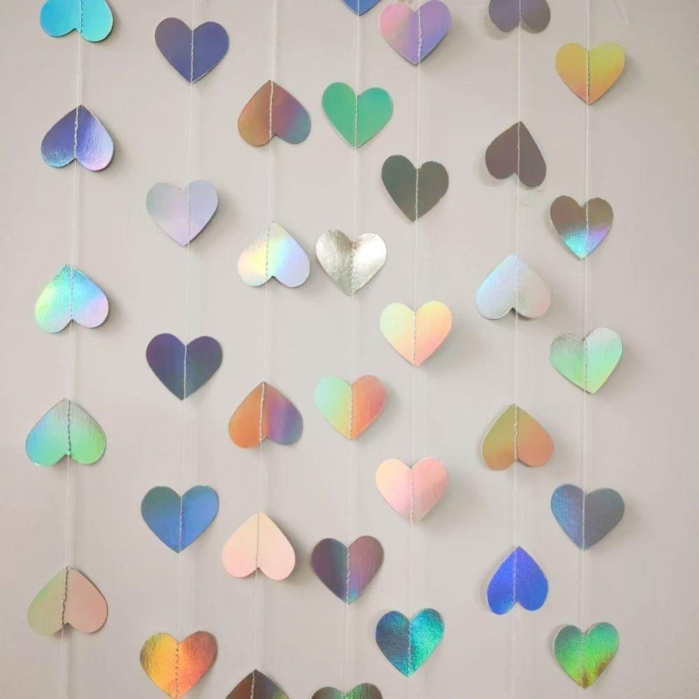 Paper Heart Streamer Banner Decorative Paper Garland Paper Heart Decorations Wedding Decorations