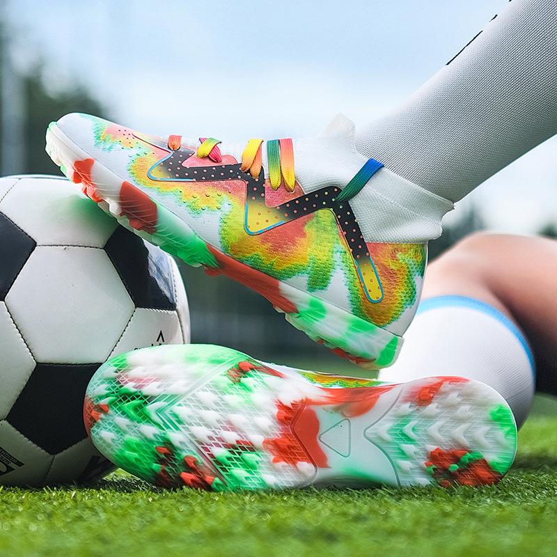 New children's football shoes men's high-top students TF broken nails AG long nails adult breathable training shoes women's indoor