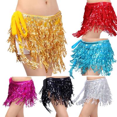 Tassels Dance Belt Sequins Hip Scarf Fashion Belly Dance Skirt  Street Wear