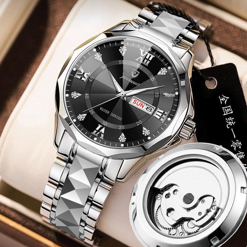 Relógio Automático Skeleton Importado Suíço - Feminino & Masculino Luminoso à Prova d'Água