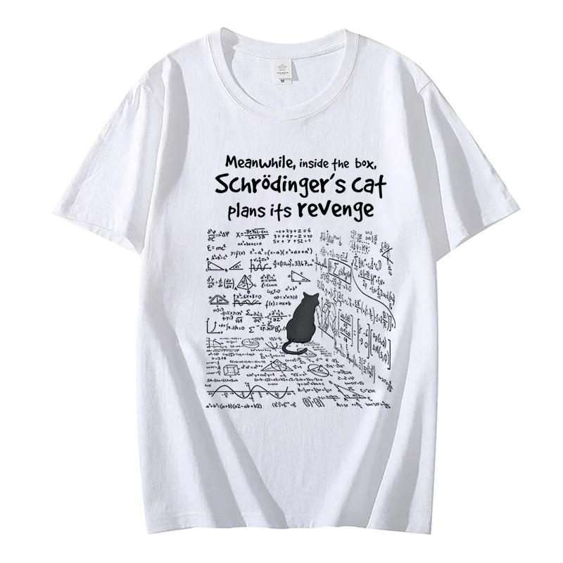 Katzenrache Herren T-Shirts Lustiges Mathe T-Shirt Männlich Weiblich Kleidung Kurzarm Oberteile Mode Cartoon Anime Grafik T-Shirt