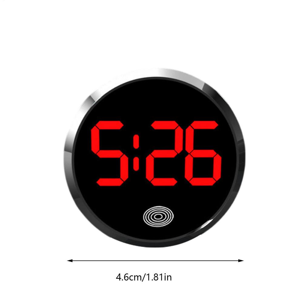 

Car Mini Luminous Car Round Clock Automobiles InternalDashboard Time Display Clock Auto Ornament Digital Clock красный