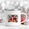 Deer Print Mug Enamel Coffee Milk Cups Hot Cocoa Chocolate Mugs Merry Christmas Cup Kitchen Party Decoration Winter Holiday Gift