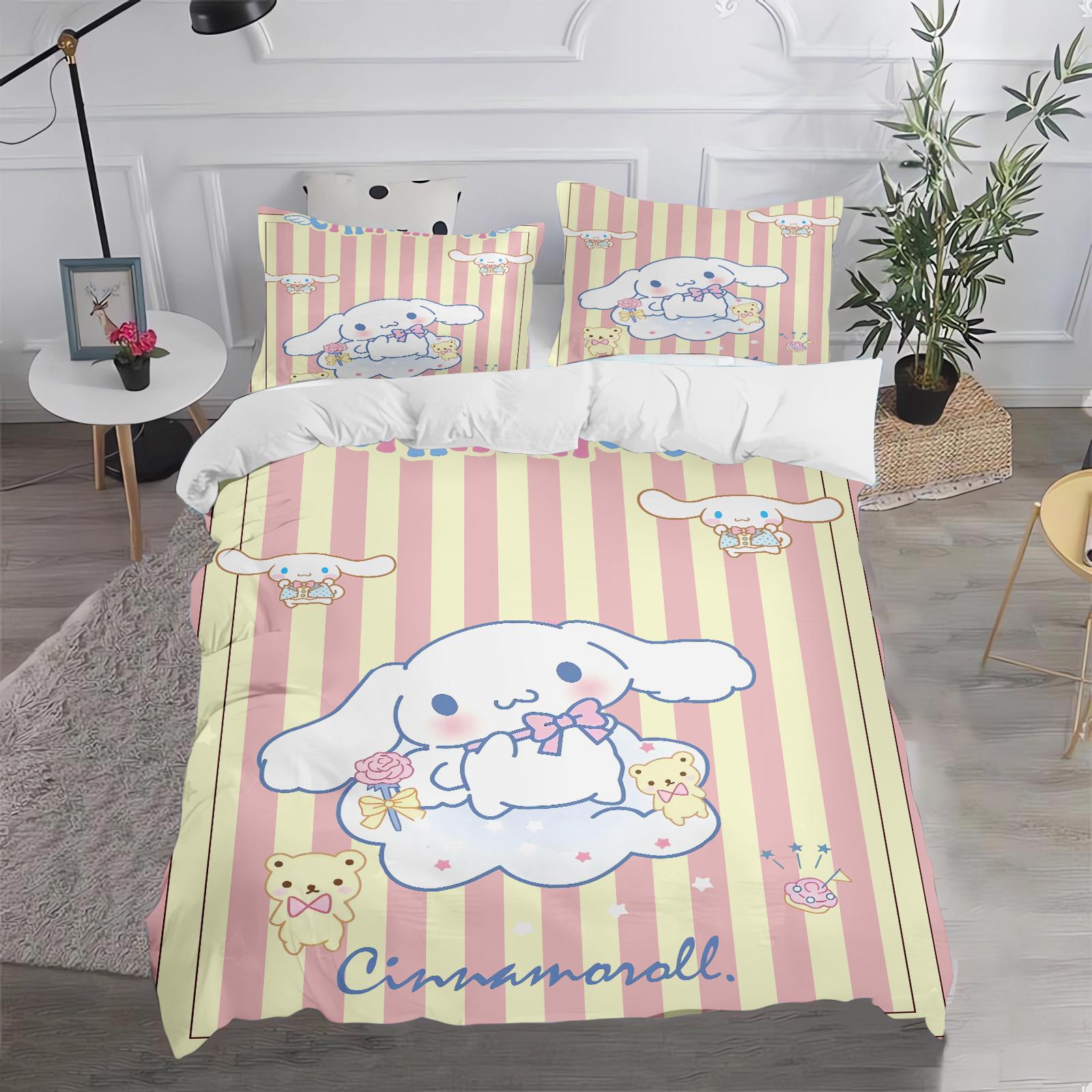 

Comforter Cinnamoroll Sanrio Anime Printed Cartoon Duvet Skin-Friendly Breathable Cute Warm Bedding Warmth New Design Comforter (quilt)-EU Single(135*200cm)3pcs
