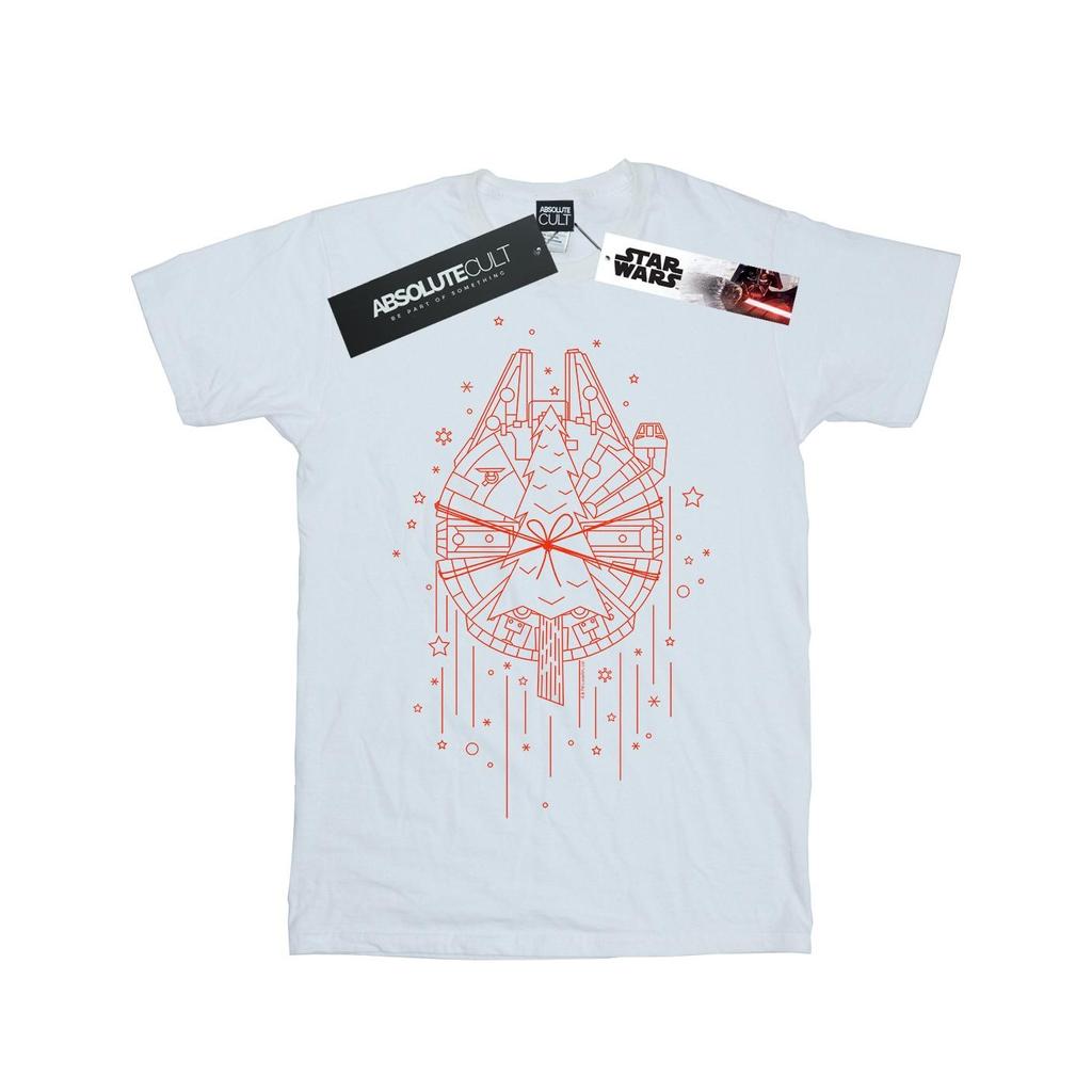 Star Wars Mens Millennium Falcon Christmas Tree Delivery T-Shirt