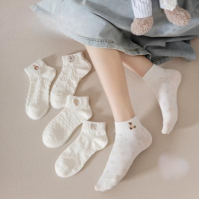Ladies Spring Summer Sweet Cartoon Student Comfortable Short Tube Cotton Socks