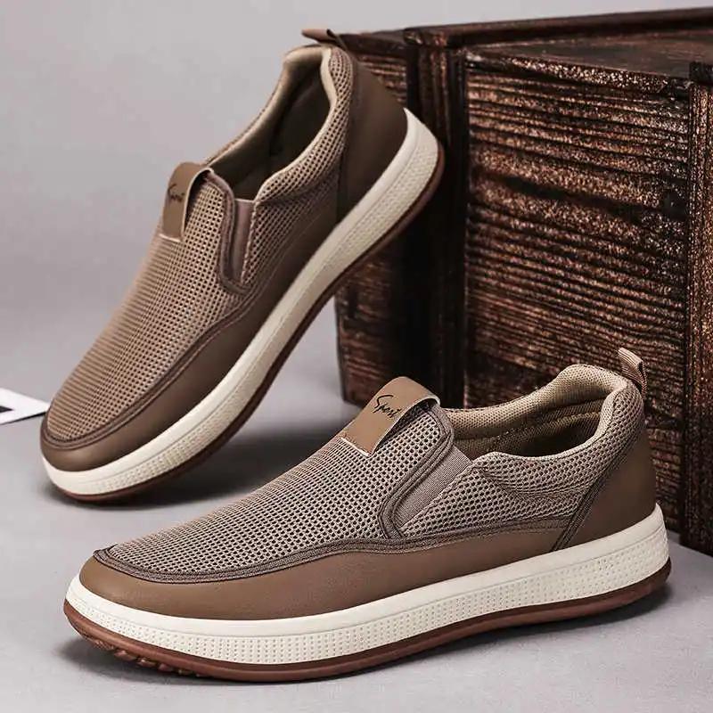 Slip Resistant Normal Leather Summer Shoes Men Sneakers Vulcanize New Arrivals Expensive Shoes For Men Sport Imported