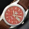 AUTOMATIC VINTAGE REFURBISHED SEIKO 5 JAPAN MENS RED COLOR DIAL WATCH A440353-4 Sk-a440353