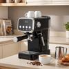 Espresso Machine 20 Bar Cappuccino Coffee Maker With Frother Wand 1.2 L Water Tank Black