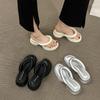 Live stream explosion high-end flip-flops women wear 2024 summer new muffin bottom Korean version of beach slippers women