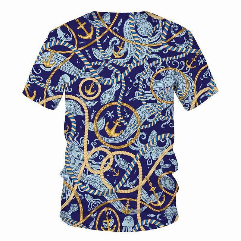 Crystal Necklace Pattern T-shirt Leopard Jewelry 3D Printing T Shirt Round Neck Short Sleeves Summer For Men Street Fashion Tee