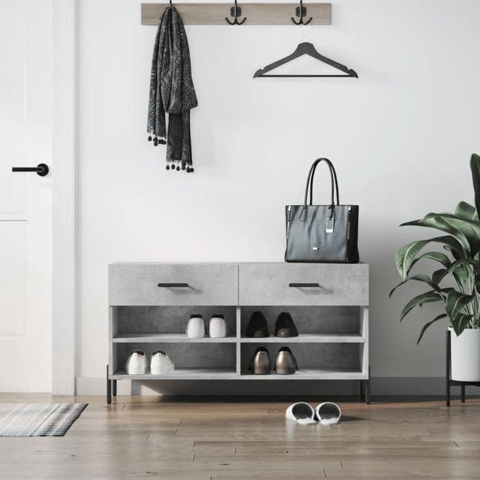 VidaXL Shoe Bench, Shoe Cabinet with 4 Shelves and Legs, Shoe Rack with 2 Drawers Living Room, Modern, 829752