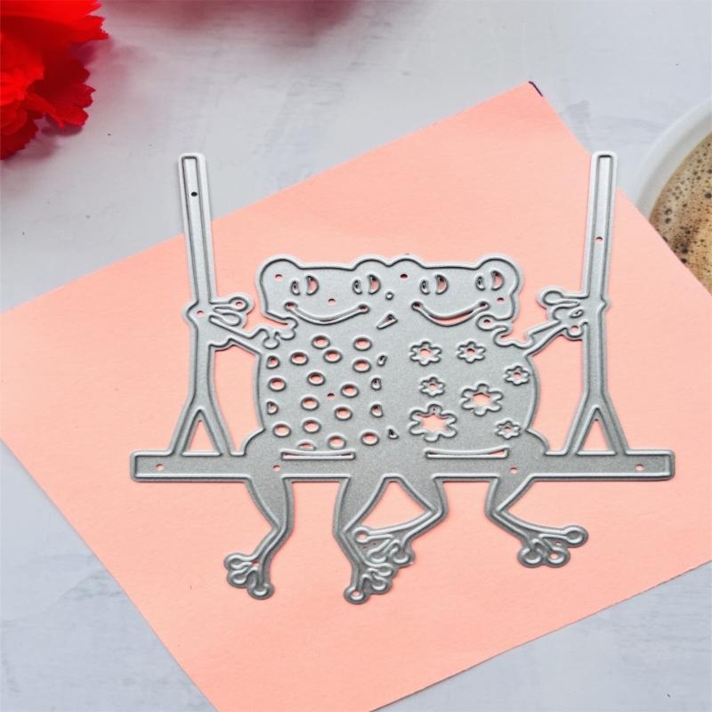 Seesaw Frog Metal Cutting Dies Scrapbooking Stencil Die Cuts Card Embossing DIY Photo Album Template Mold Decoration