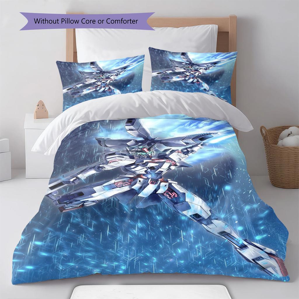 Gundam Bedding Set Char’s Zaku Anime Duvet Cover Polyester Soft Bed Linen Bedroom Set -QJY