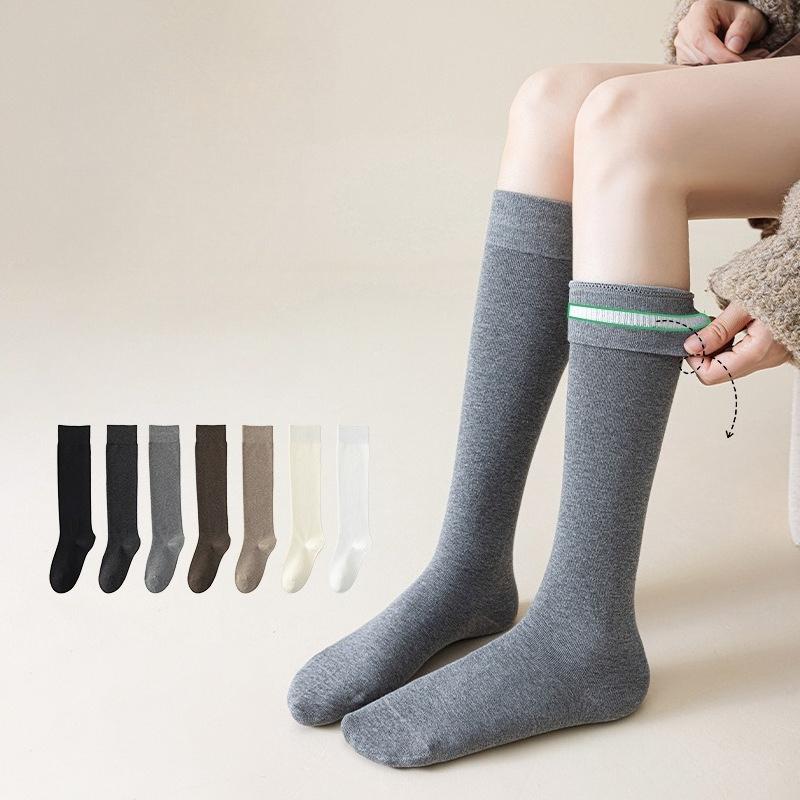 Knee High Socks for Women Soft Combed Cotton Long Socks Ladies Girls Knee Length Knee Socks