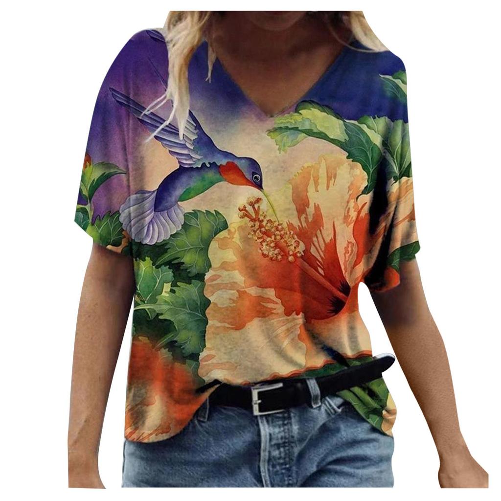 T-shirt Flowy Floral Print Tshirt Tops 