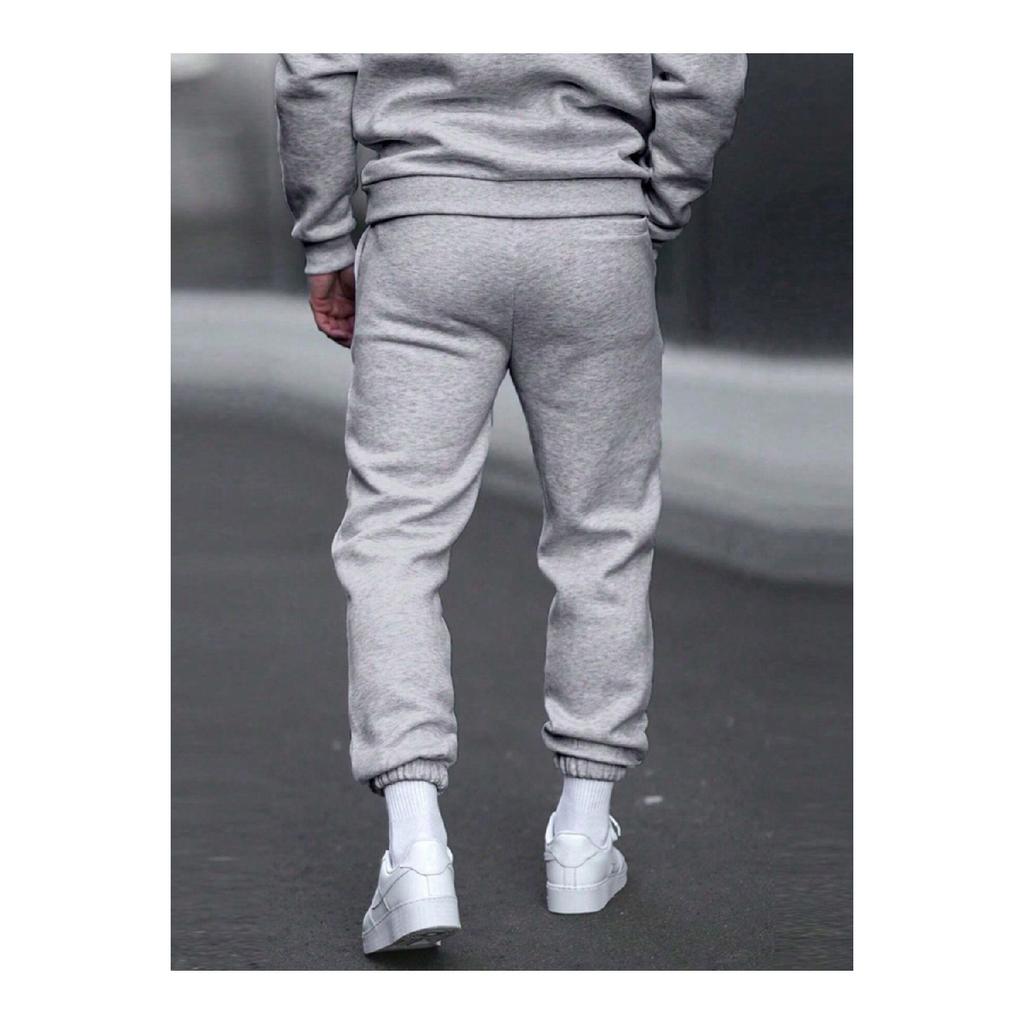 Men's Black Oversize Sweatpants With Elastic Legs