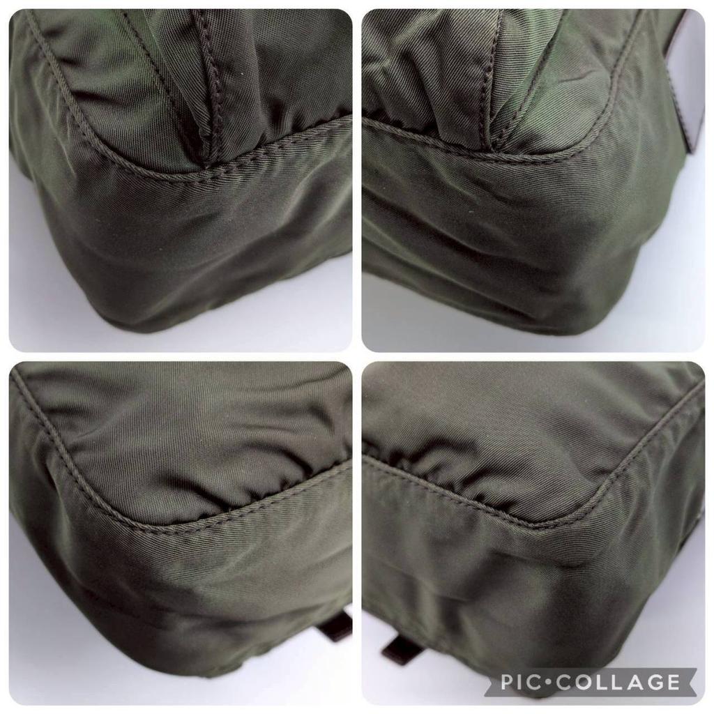 PRADA Tessuto Nylon Shoulder Messenger Bag Crossbody Khaki Dark Green Triangle Logo Plate