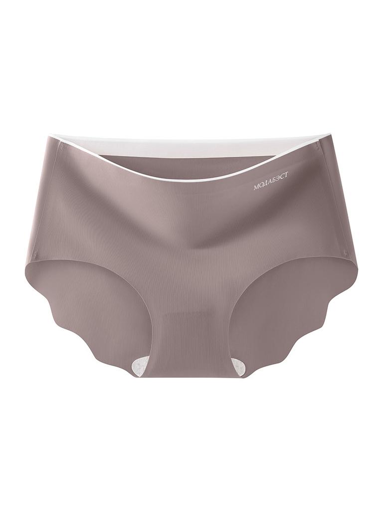 Seamless Women's Underwear Ice Silk Summer Thin One Piece Mid Waist Lifting Buttocks Antibacterial Breathable Sports Fitness