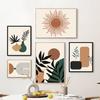 Boho Geometric Shapes Leaf Sun Posters And Prints Canvas Painting Nordic Abstract Wall Art Pictures Living Room Home Decor