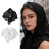 Fashionable Scarf With Detailed Lace Design Multipurpose Head Accessory Quick Dry Polyester Fabric
