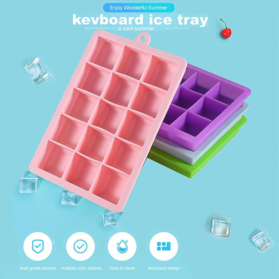 Silicone Ice Cube Mold 15 Grids Ice Tray Square Box With Lid Wine Ice Mold Blocks Maker Bar Kitchen Tools Whiskey Cocktail Cube 6