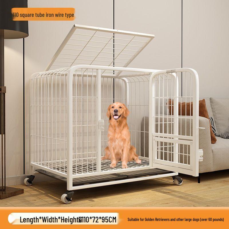 Small Dog Cage with Toilet for Corgi, Shiba Inu, Bichon Frise, French Bulldog, Teddy